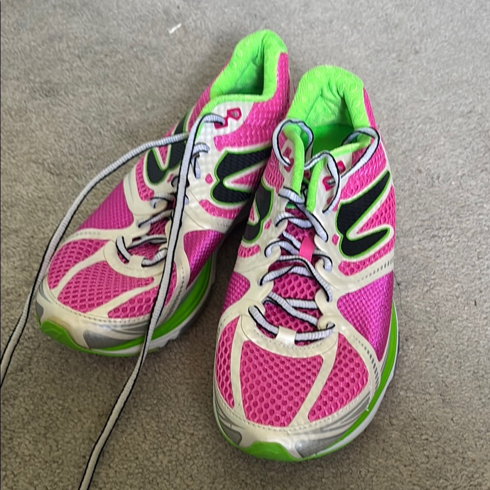 Women's Pink and Green Newton Sneakers